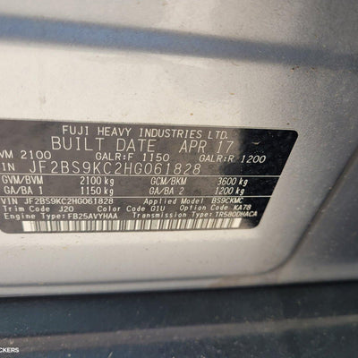 2014-2017 Subaru Outback Right Headlamp