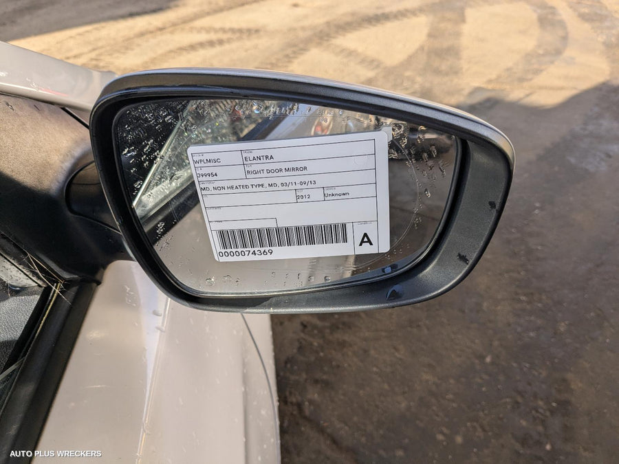 2012 Hyundai Elantra Right Door Mirror