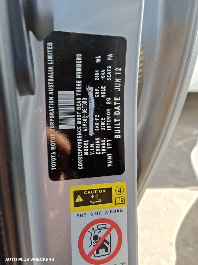 2012 Toyota Camry Heater Ac Controls