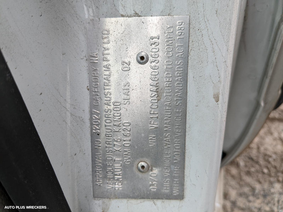 2006 Renault Kangoo Bootlid Tailgate