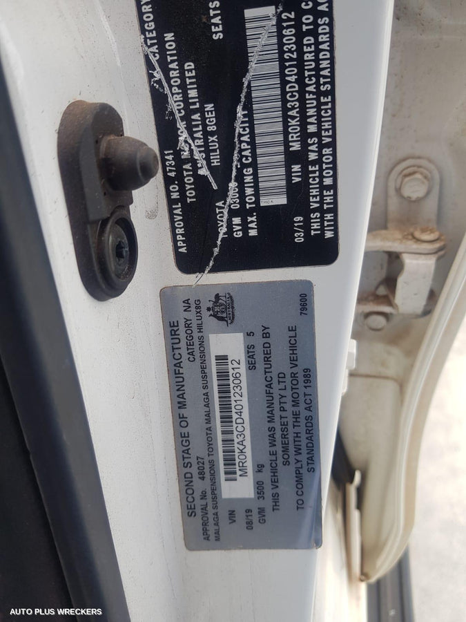 2019 Toyota Hilux Combination Switch