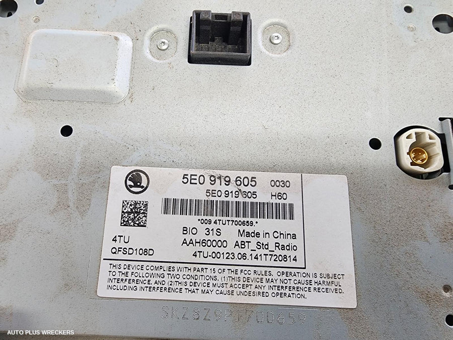 2013-2020 Skoda Octavia Radio Cd Dvd Sat Tv